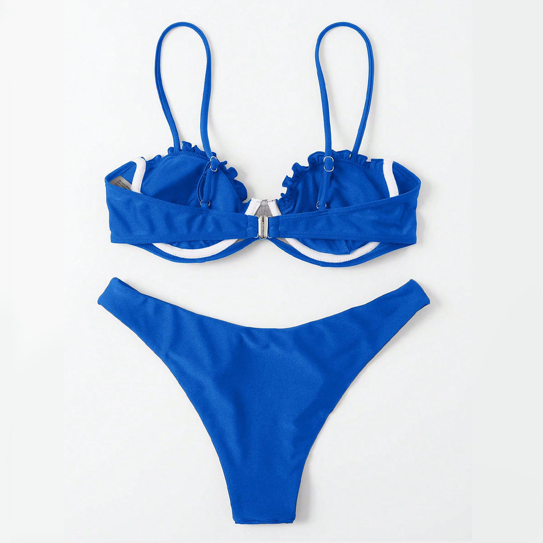 Ladies Push-Up Bikini with Ruching and Adjustable Straps Mune Fashion