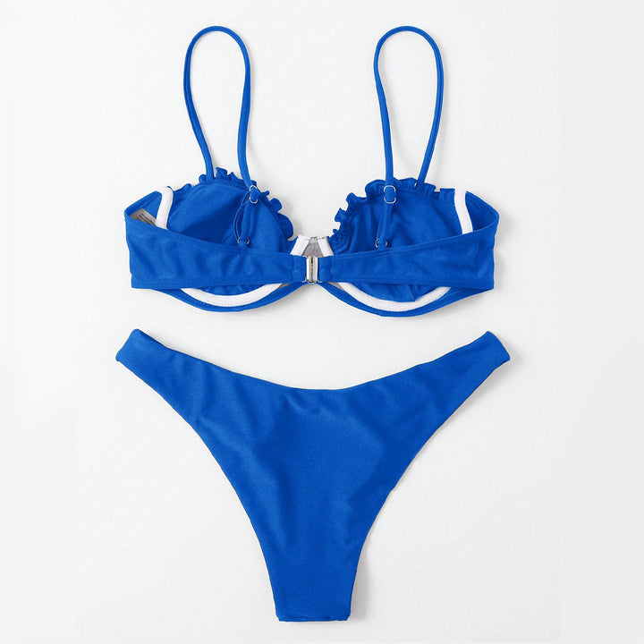 Ladies Push-Up Bikini with Ruching and Adjustable Straps Mune Fashion