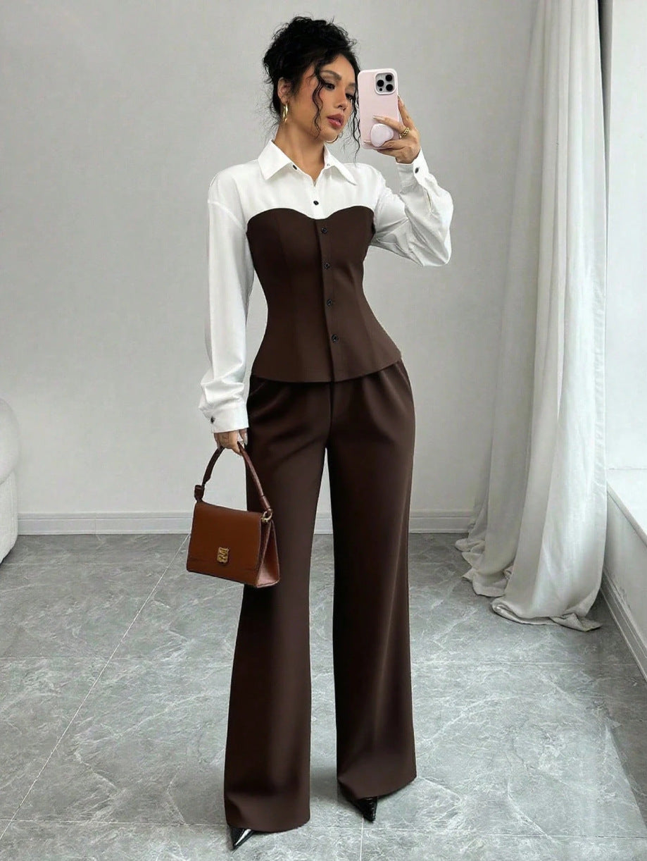 Women Elegant Blazer with High-Cut Pantsuit Mune Fashion