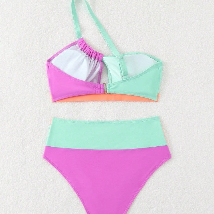 Women's bikini set with asymmetrical cut and high waistband Mune Fashion