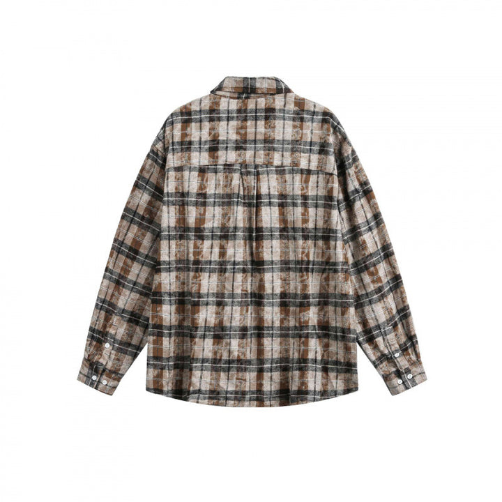 Unisex Loose Checked Shirt Jacket in Overshirt Style made of brushed Flannel Mune Fashion