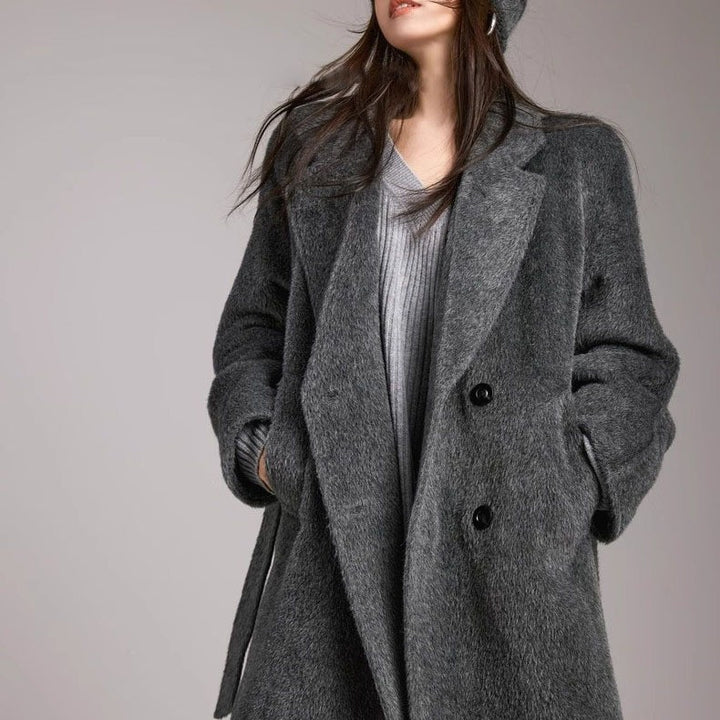 Women's stylish and elegant bouclé coat with double button placket Mune Fashion