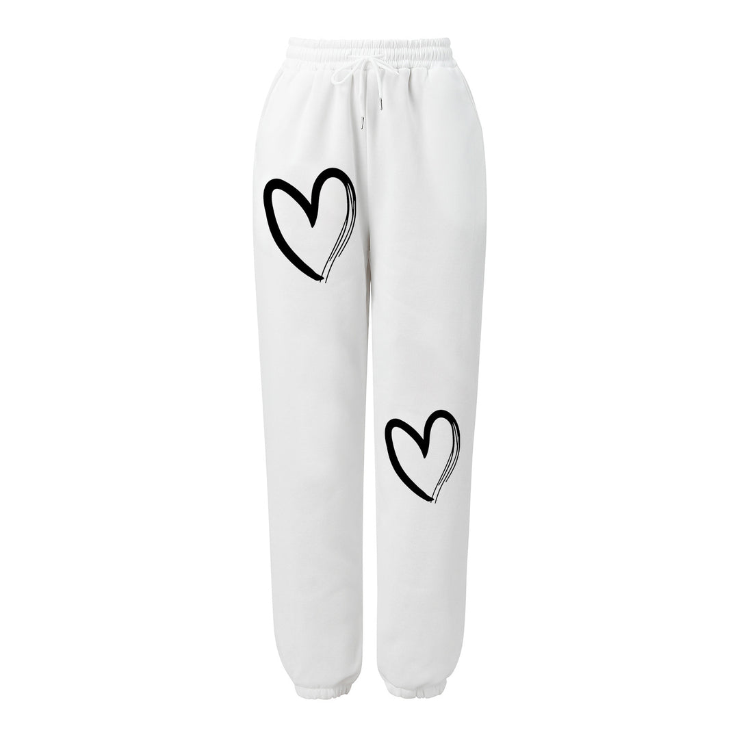 Women printed Relax joggers with drawstring elastic waistband and ribbed ankle cuffs Mune Fashion