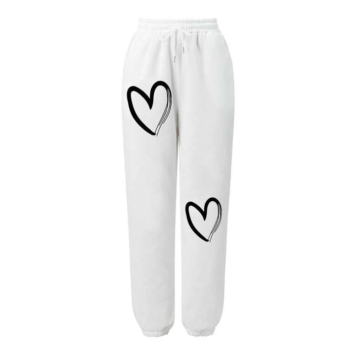Women printed Relax joggers with drawstring elastic waistband and ribbed ankle cuffs Mune Fashion