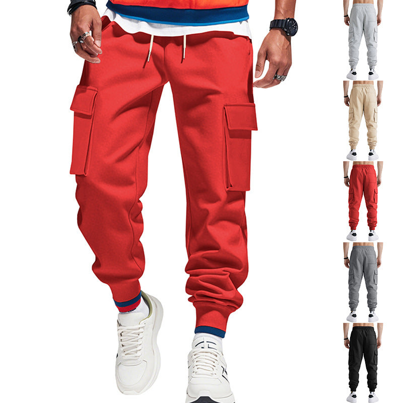 Men's Cargo Jogging Pants with drawstring waistband, patch flap pockets and tapered cuffs Mune Fashion