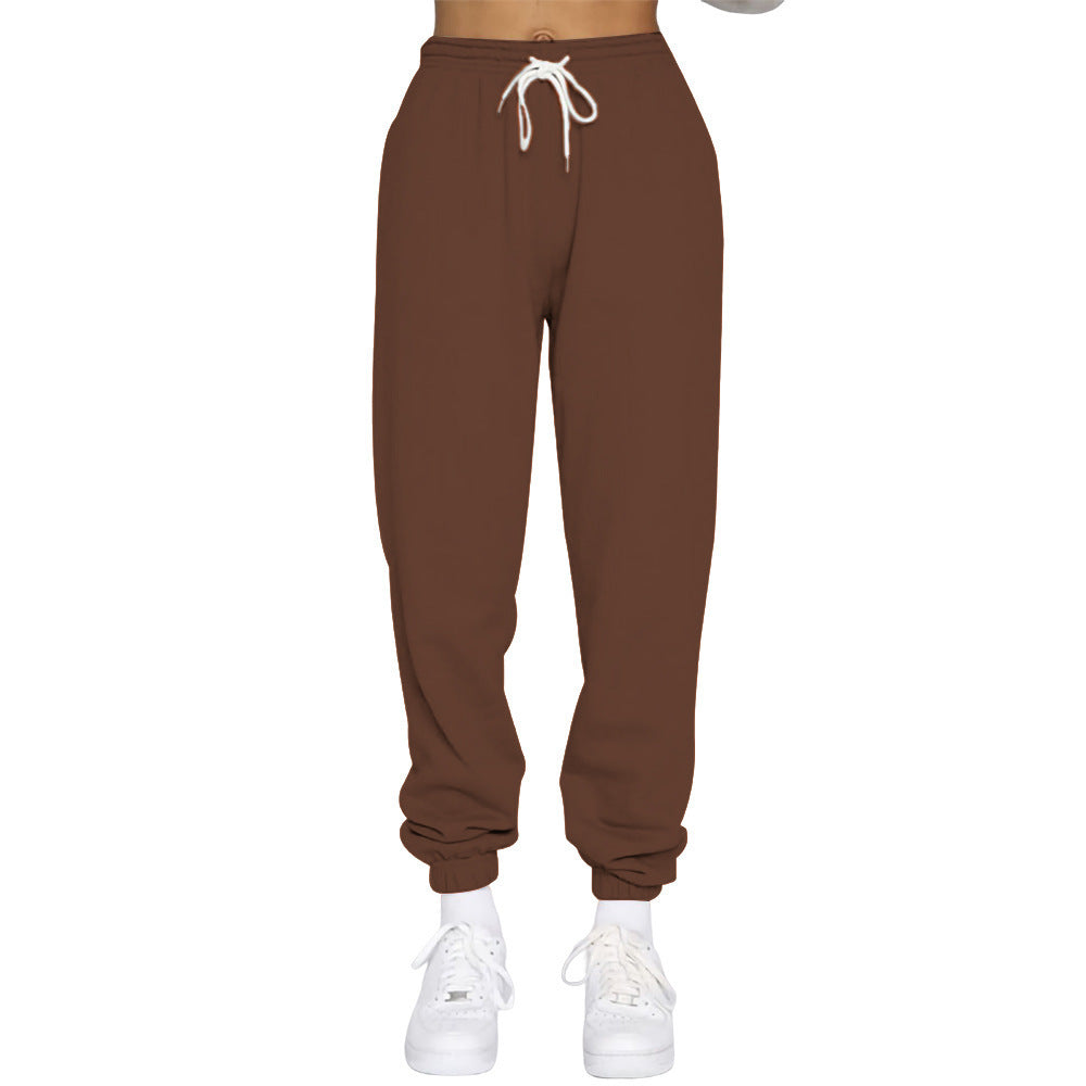 Women nan High-Waist Relax-Jogging Pants with elastic comfort waistband, drawstring and ribbed ankle cuffs Mune Fashion