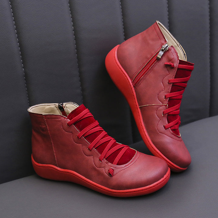 Men's high-cut leather sneaker with elastic lacing and ergonomic rubber sole Mune Fashion
