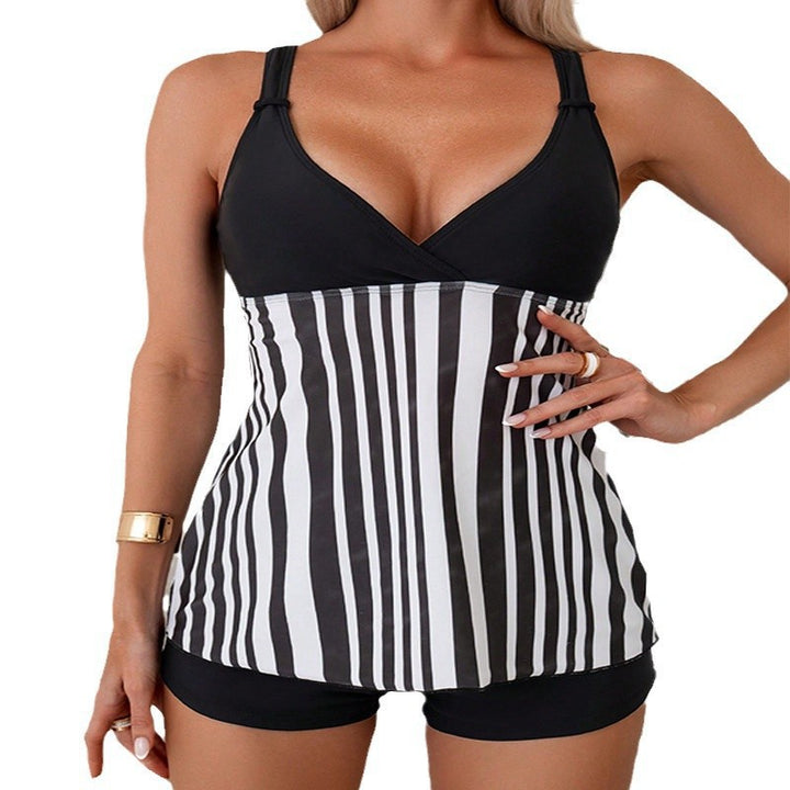Ladies tankini with innovative striped design Mune Fashion
