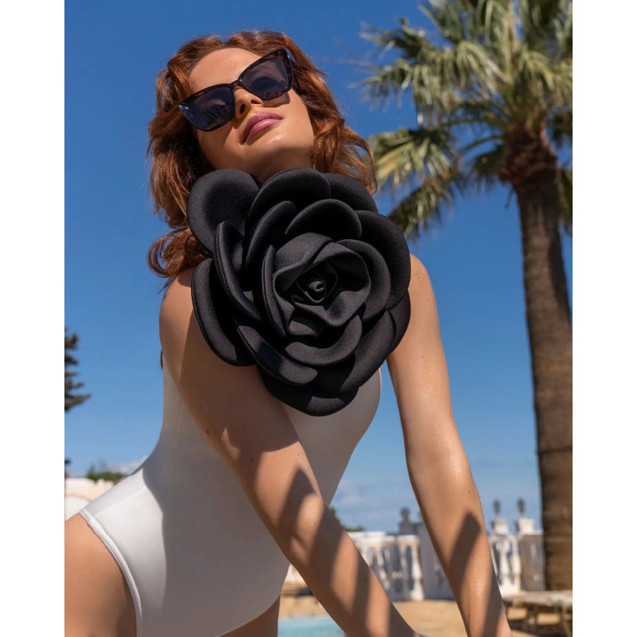 Women One-Piece Swimsuit with Unique Flower Design Mune Fashion