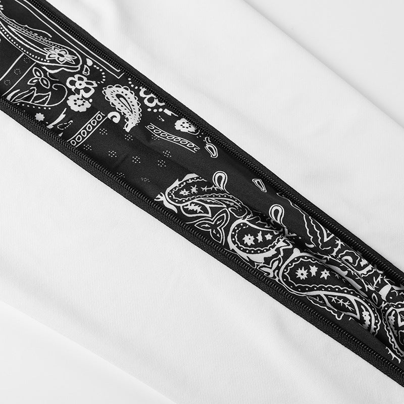 Men's loose-fitting street style jogging pants with bandana side insert and elastic hem Mune Fashion