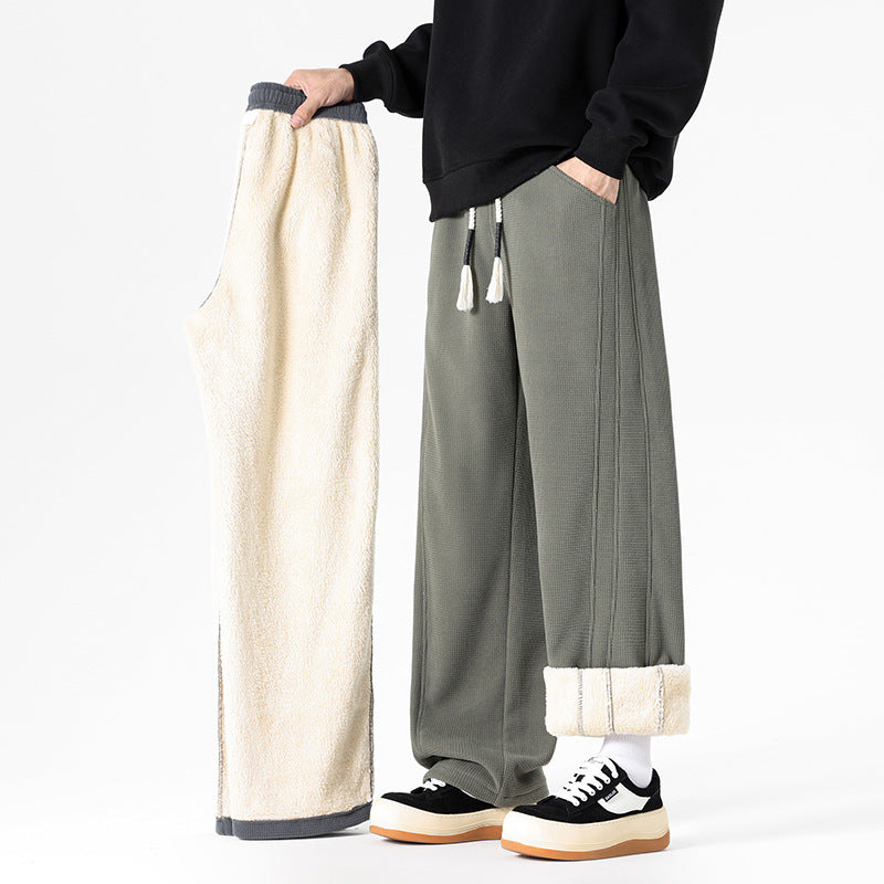Men's Comfortable Fleece Pants with Removable Leg Sections