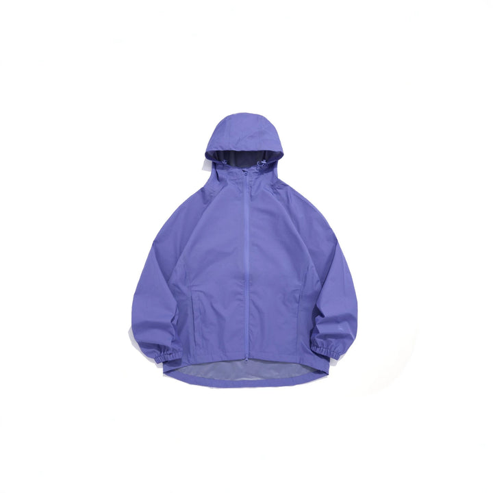 Unisex Lightweight Rain Jacket with Hood, Two-Way Zipper and Extended Hem Mune Fashion