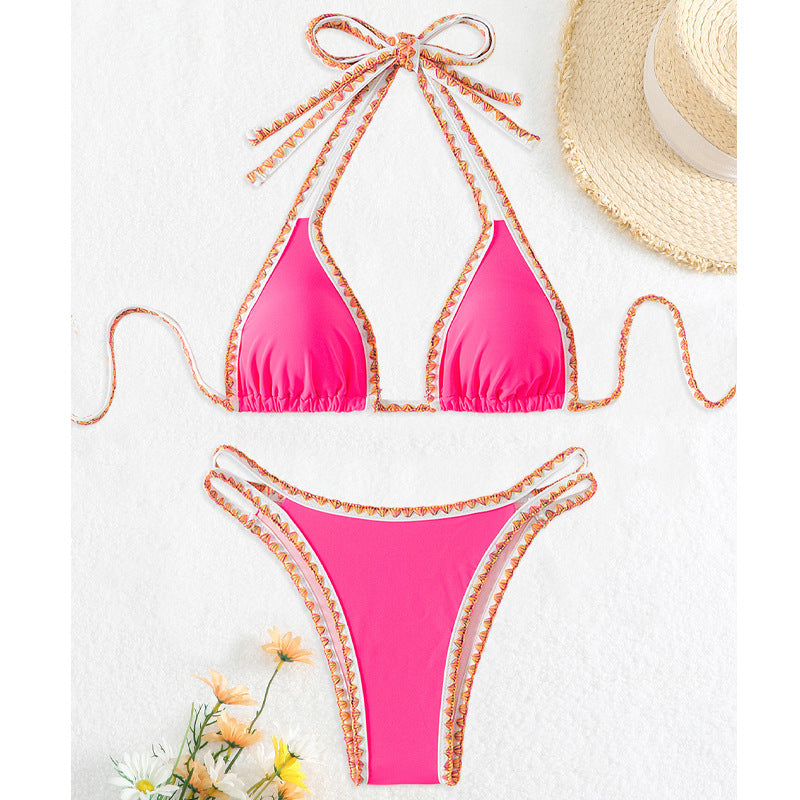 Women Triangle Bikini with decorative straps Mune Fashion
