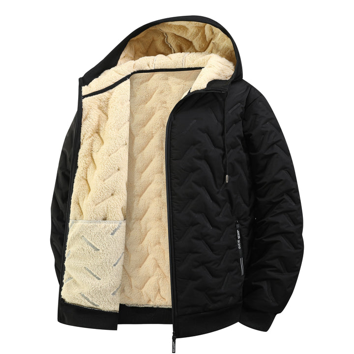 Men's quilted jacket with hood and extra soft teddy lining Mune Fashion