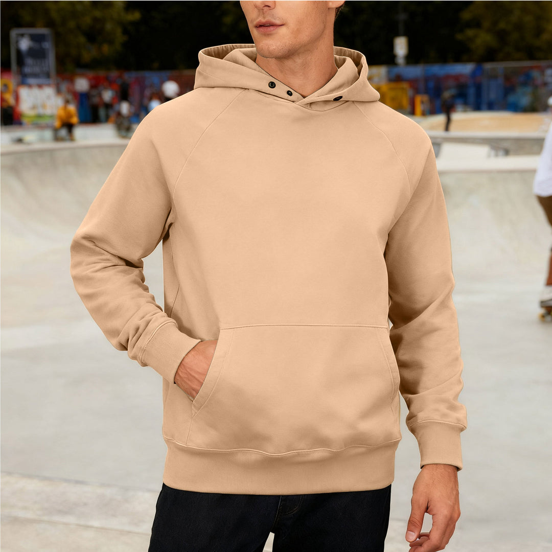 Men's Sweat Fabric Hoodie with Raglan Sleeves, Kangaroo Pocket and Reinforced Hem Mune Fashion