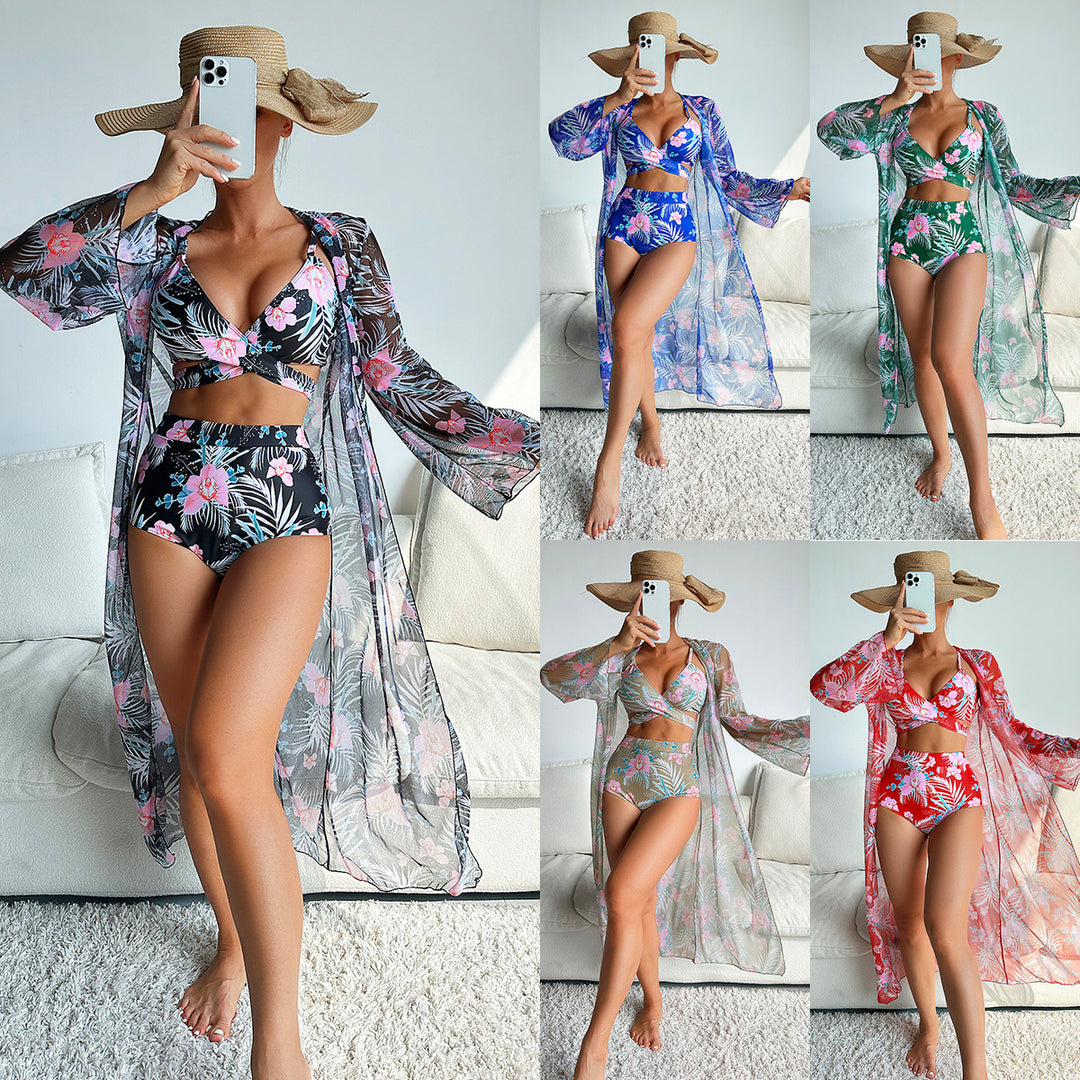 Women's bikini set with floral kimono Mune Fashion