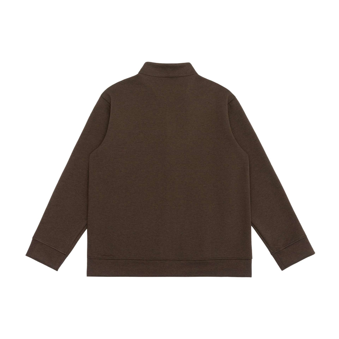 Men's sweatshirt jacket with stand-up collar, continuous zipper, and contrast sleeve inserts Mune Fashion