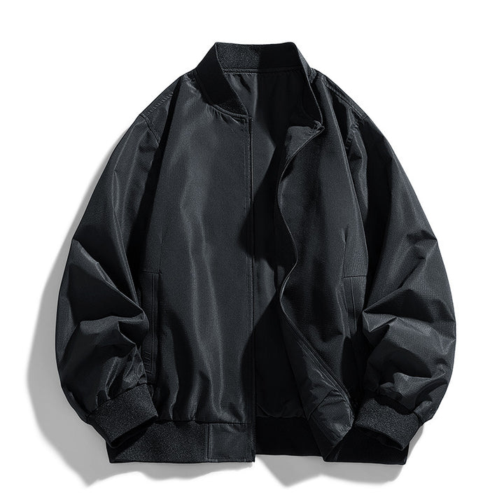 Men's  relaxed-fit zip-front utility jacket with ribbed collar elastic hem Mune Fashion