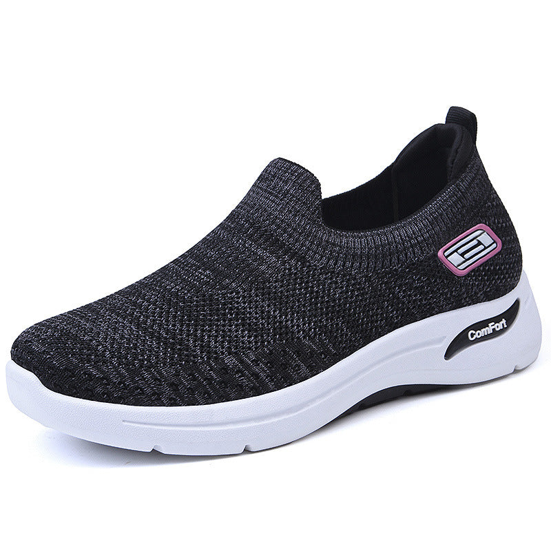 Women's seamless knit slip-on with elastic entry and shock-absorbing comfort sole Mune Fashion