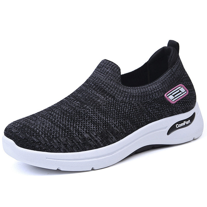 Women's seamless knit slip-on with elastic entry and shock-absorbing comfort sole Mune Fashion