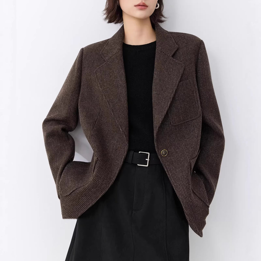 Women's Elegant oversized jacket with textured design Drune