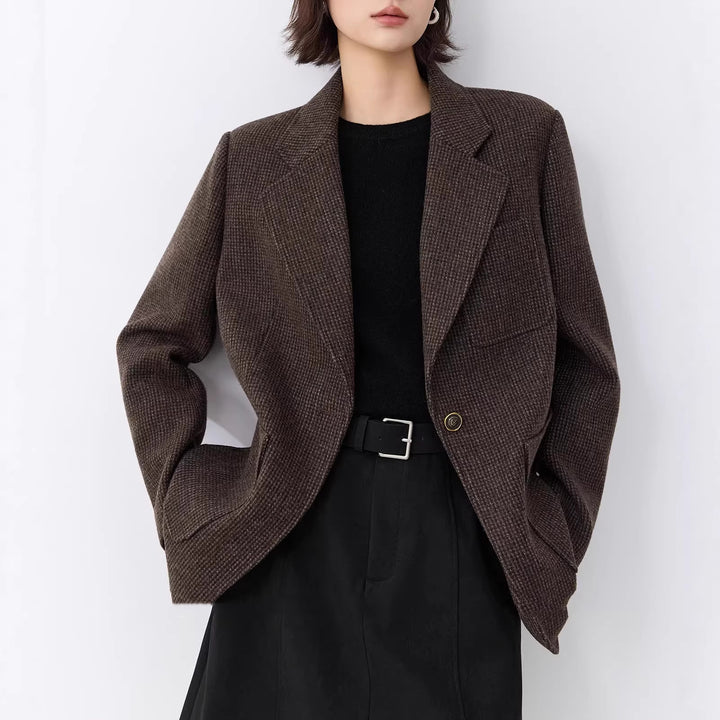 Women's Elegant oversized jacket with textured design Drune