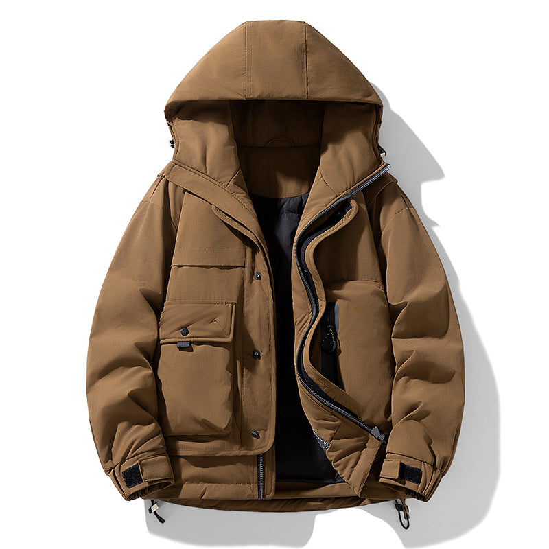Men's padded hooded field jacket with multifunction pockets Drune
