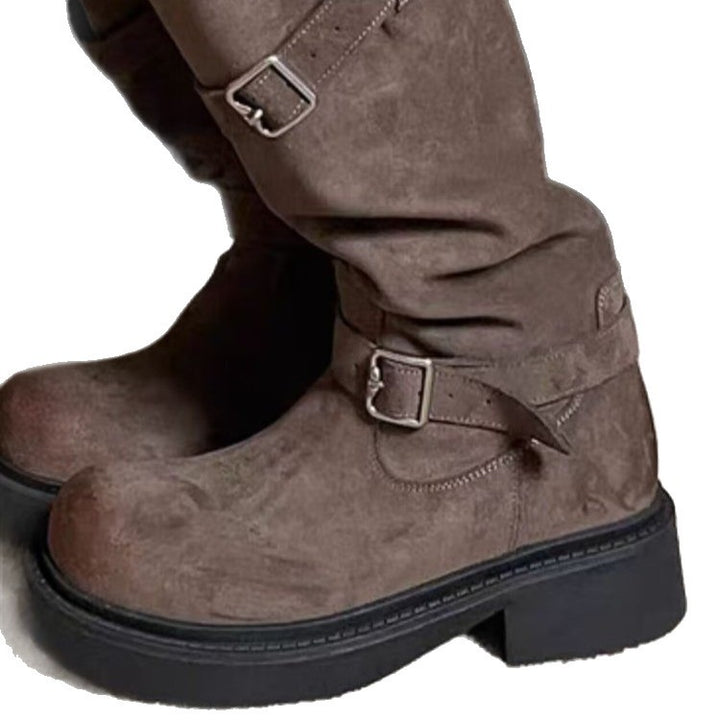 Women’s Fashion Over-the-Knee Boots with Buckle Design Mune Fashion