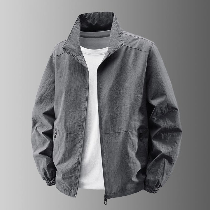 Men's Ultra-Lightweight Urban Windbreaker with Stand-Up Collar, Two-Way Zipper and Elastic Cuffs Mune Fashion