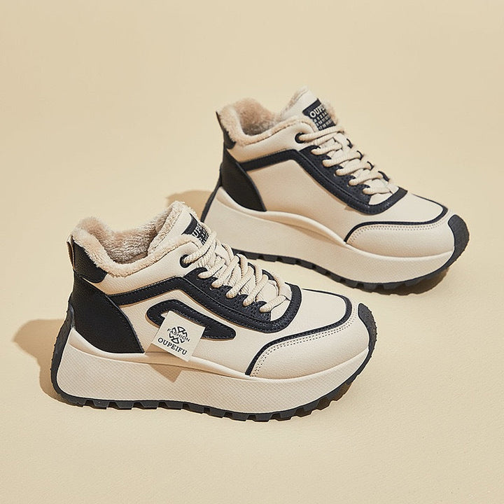 Women's Sporty High-Top Sneakers with Cozy Lining and Non-Slip Sole Mune Fashion