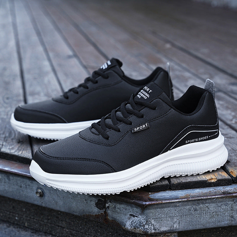 Men's trendy casual lace-ups made of water-repellent synthetic leather with shock-absorbing EVA sole and padded entry Mune Fashion