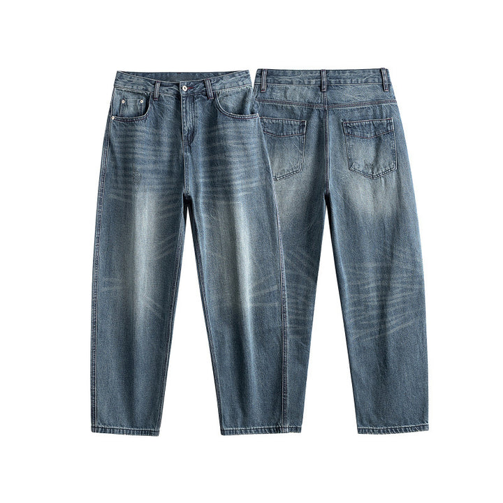 Men's relaxed fit jeans with high waist and used fade Mune Fashion