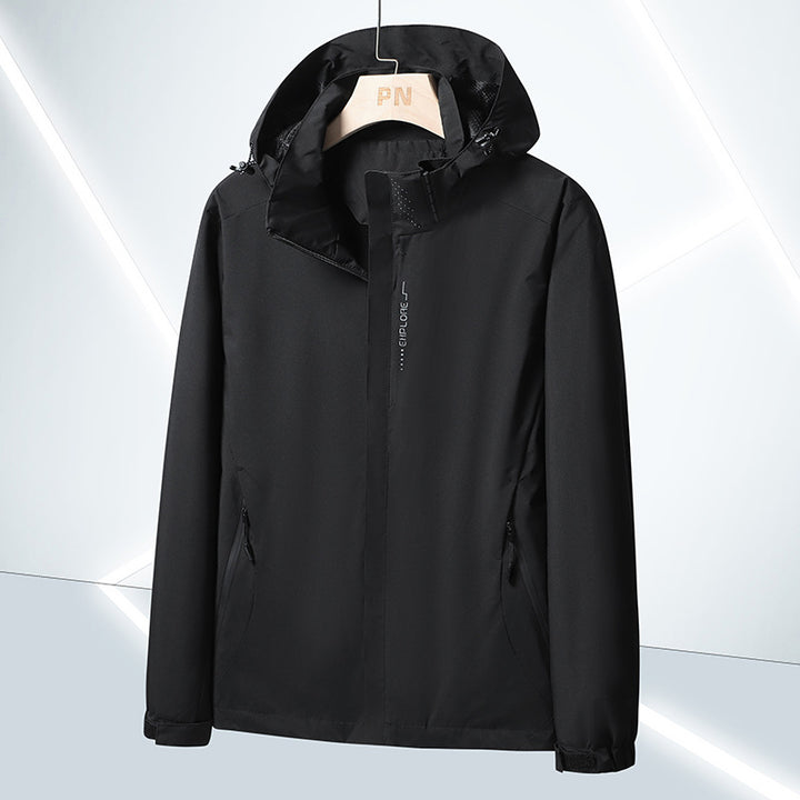 Men's Lightweight Softshell Functional Jacket with Breathable Mesh Lining and Adjustable Hood Mune Fashion