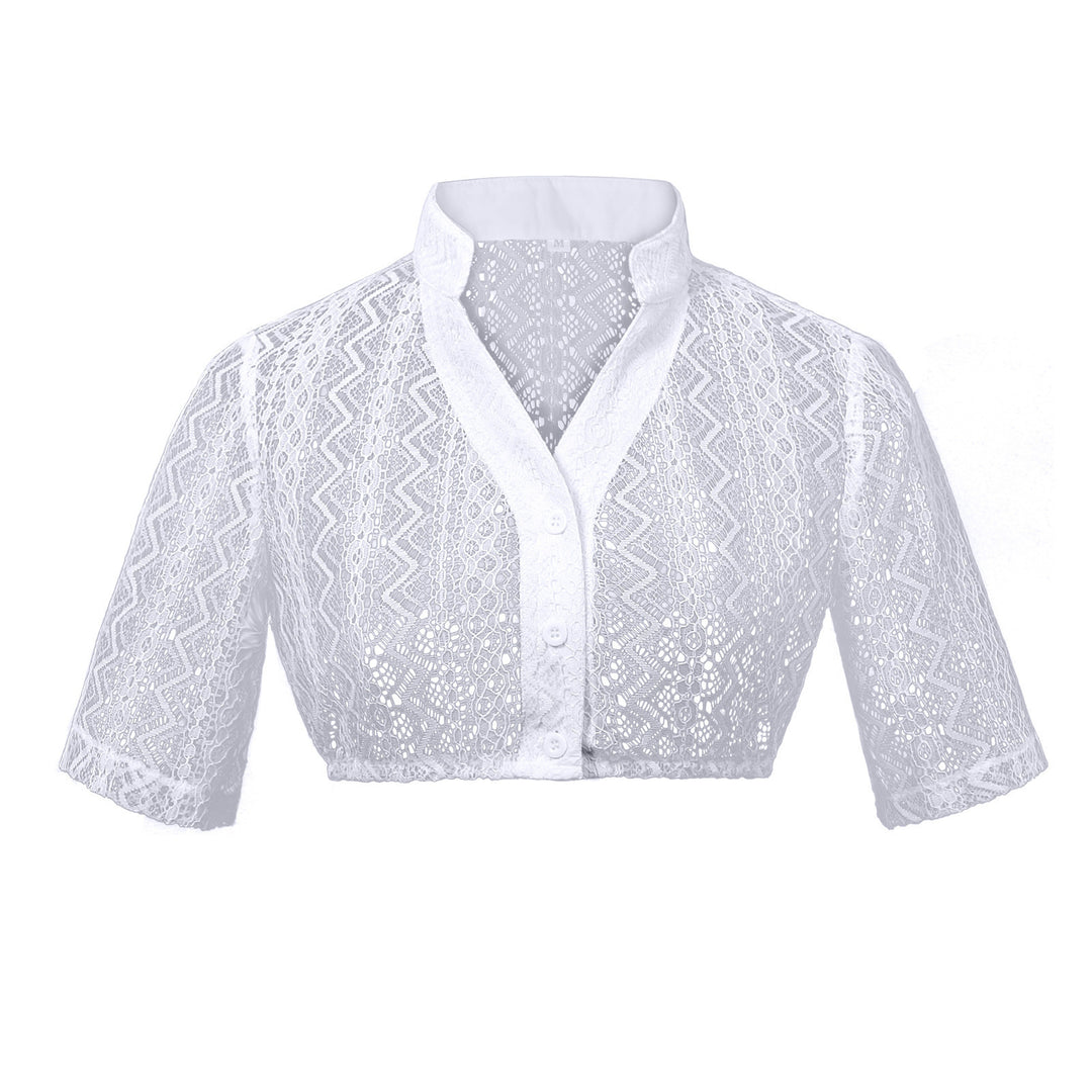 Ladies nan short-cut ruffle blouse in dirndl style with lacing Mune Fashion