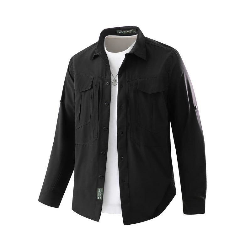 Men's Practical Outdoor Shirt with Many Pockets Mune Fashion