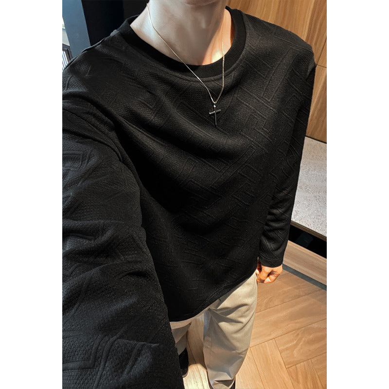 Men's Stylish Sweatshirt with Distinctive Structure Pattern Mune Fashion