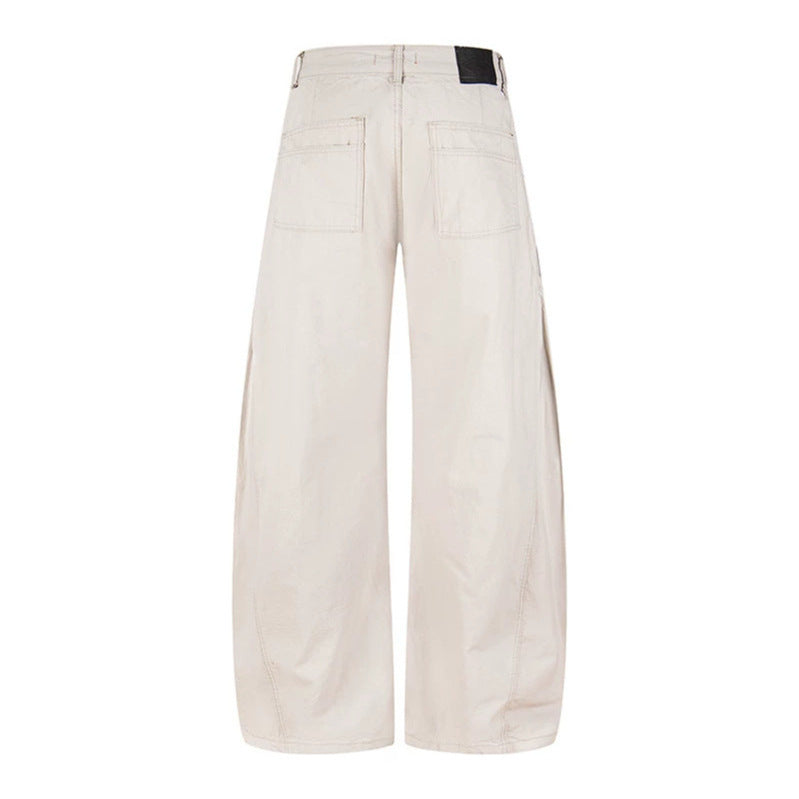 Women's Wide Cargo Palazzo Pants with High Waist, Large Flap Pockets and Adjustable Hem Mune Fashion