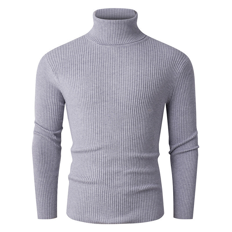 Men's tailored ribbed knit turtleneck sweater Slim Fit Mune Fashion