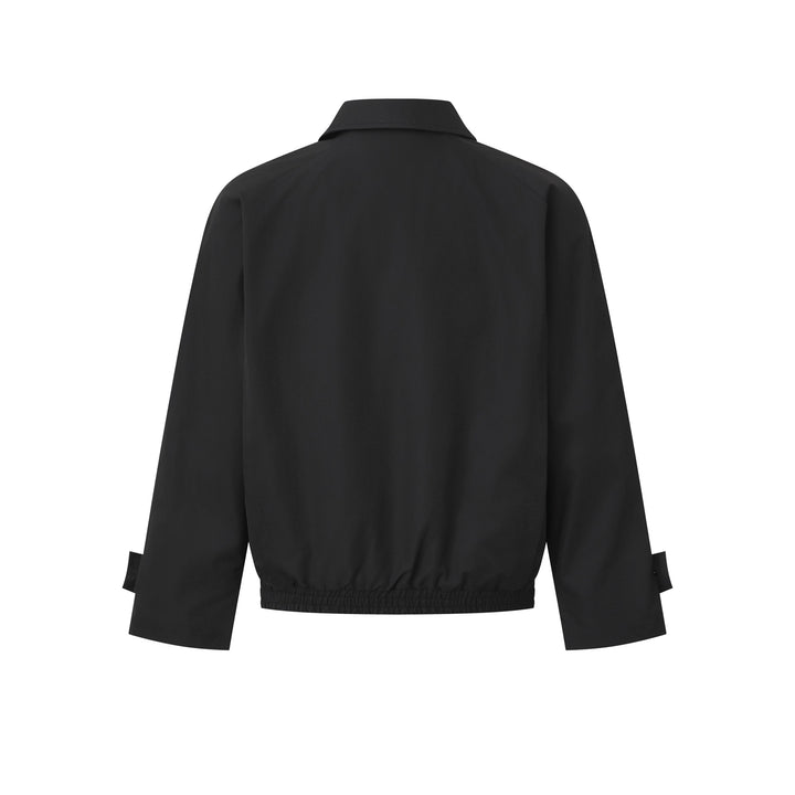 Ladies Short Bomber Jacket in Blouson Cut with Concealed Button Placket and Elastic Hem Mune Fashion