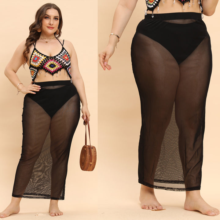 Women Transparent Beach Length Sarong Mune Fashion