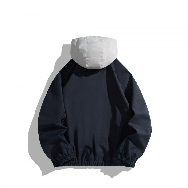 Unisex Oversize Half-zip Hoodie with Contrast Hood, Zipper Pockets and Elastic Hem Mune Fashion