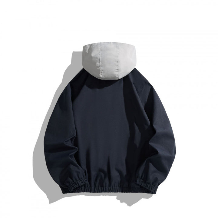 Unisex Oversize Half-zip Hoodie with Contrast Hood, Zipper Pockets and Elastic Hem Mune Fashion