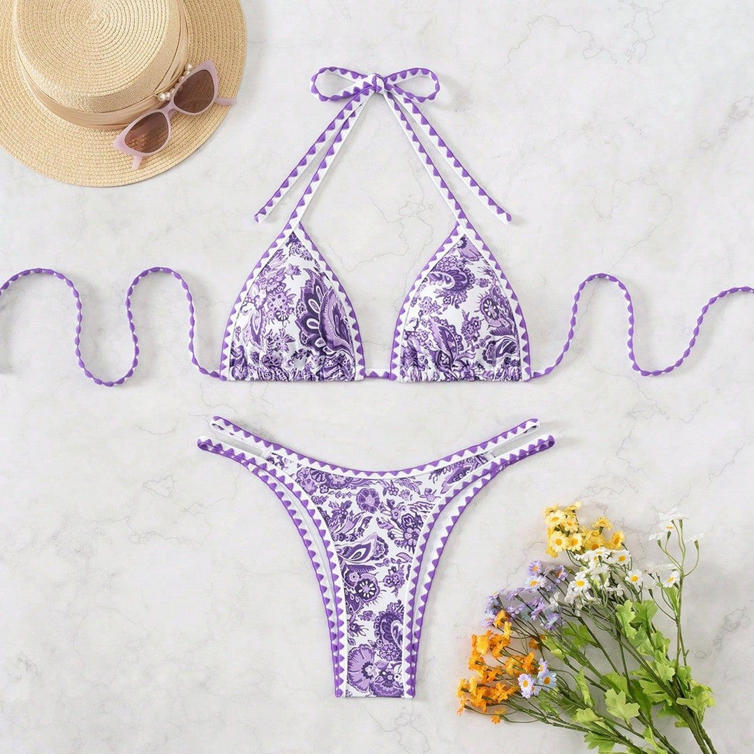Women Triangle Bikini with Fine Decor Mune Fashion