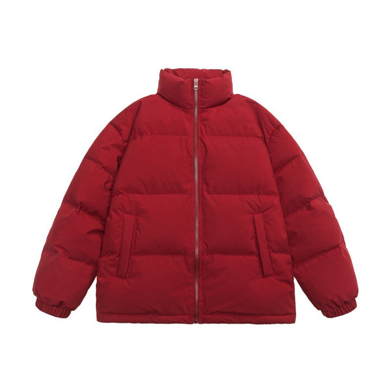 Unisex Oversize Quilted Winter Jacket with Stand Collar, Full Zip and Elastic Cuffs Mune Fashion
