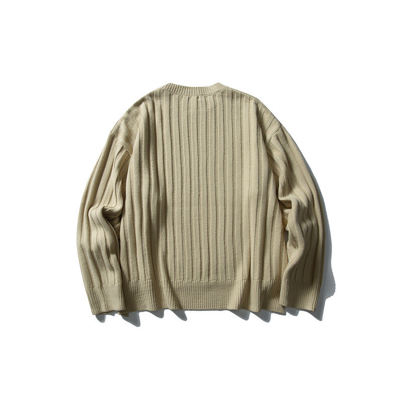 Unisex chunky knit pullover with wide rib pattern and loose fit Mune Fashion