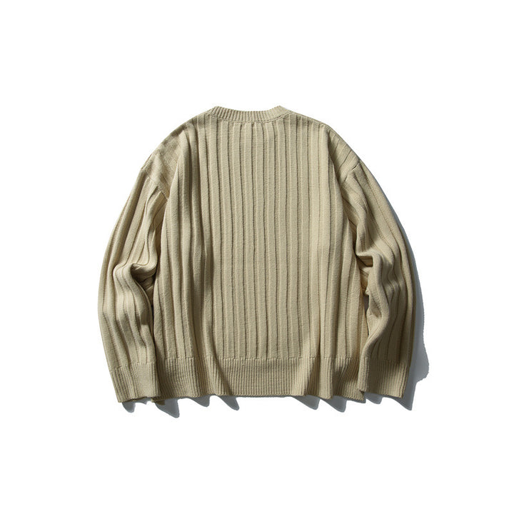 Unisex chunky knit pullover with wide rib pattern and loose fit Mune Fashion