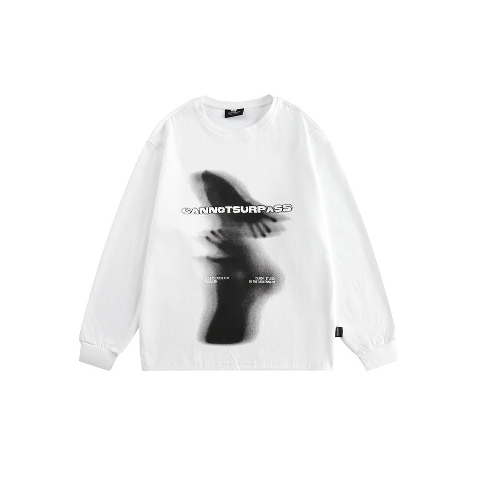 Unisex Oversize-Longsleeve shirt with surreal photo print and ribbed cuffs Mune Fashion