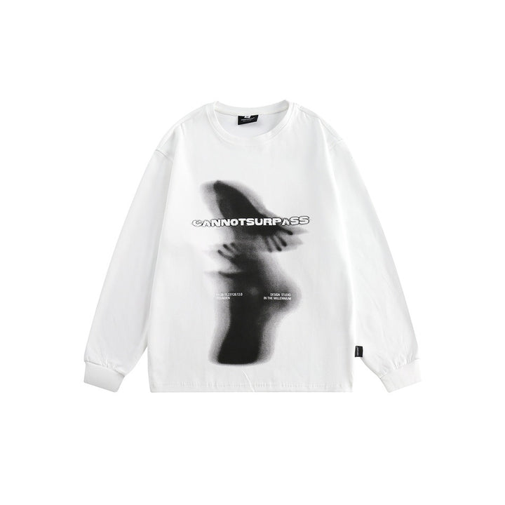 Unisex Oversize-Longsleeve shirt with surreal photo print and ribbed cuffs Mune Fashion