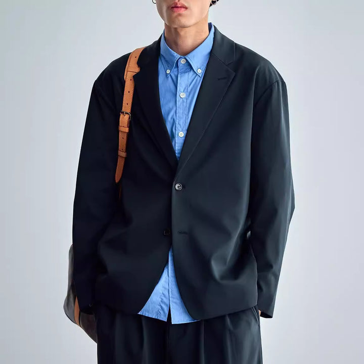 Men's oversized blazer made from technical stretch fabric with single-button closure Mune Fashion
