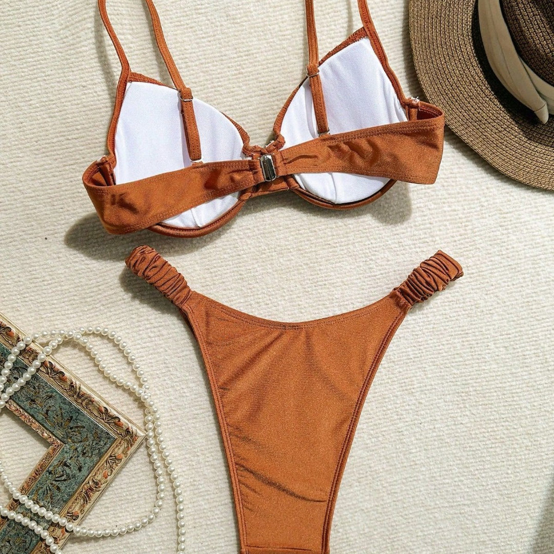 Women's Push-Up Bikini with Ruffles and Adjustable Straps Mune Fashion